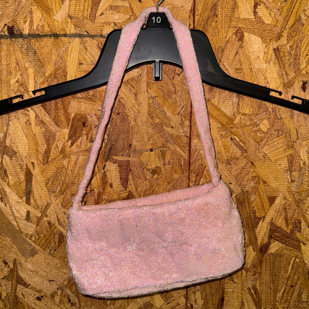 Vintage Stephanie Pink Beaded Handbag Small/Mini Purse Party Y2K Preppy Glam Bag